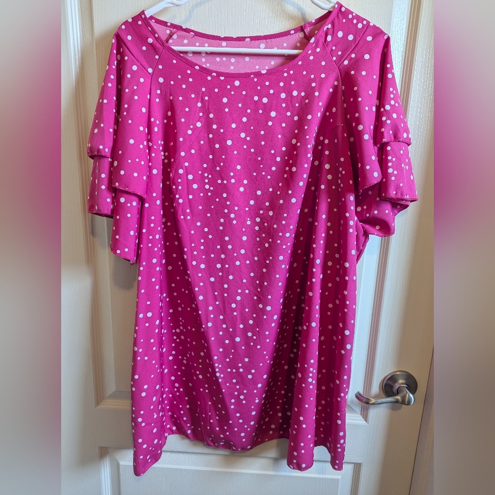 Pink Polka Dot Women's Top